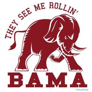 Vinyl Decal for Window - They See Me Rollin' BAMA